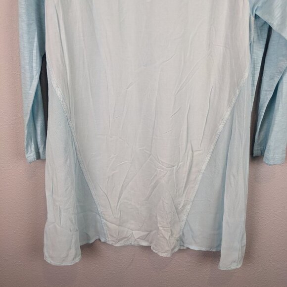 XCVI Mesh Blue Tunic Cotton Blouse 3/4 sleeve Size Small - Picture 8 of 9